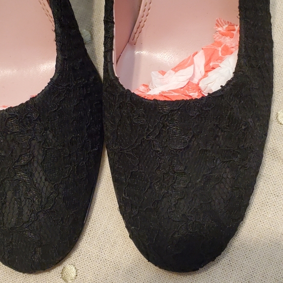 ANNE KLEIN WOMEN'S LACE BLACK High HEELED EVENT PUMP SHOE- 7.5M - Picture 8 of 8